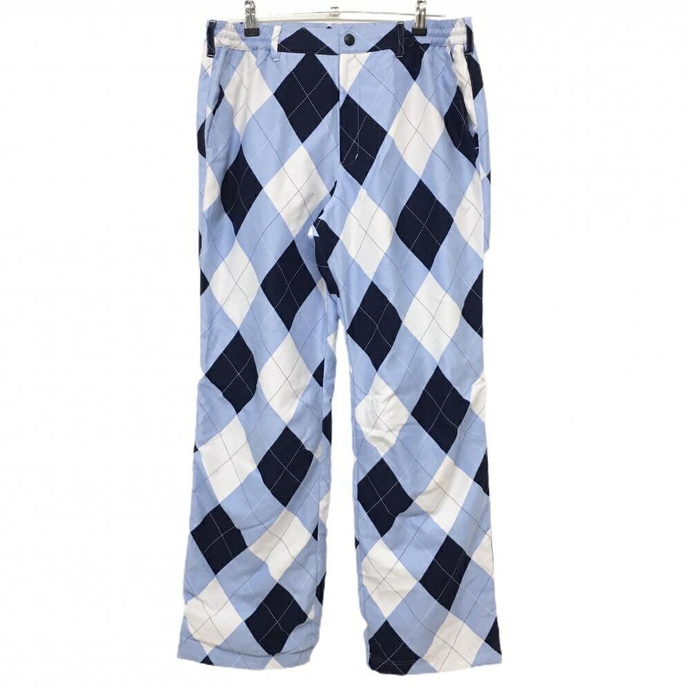 ラウドマウス パンツ ライトブルー×白 アーガイル柄 裏微起毛 裾ドローコード メンズ XL ゴルフウェア LOUDMOUTH