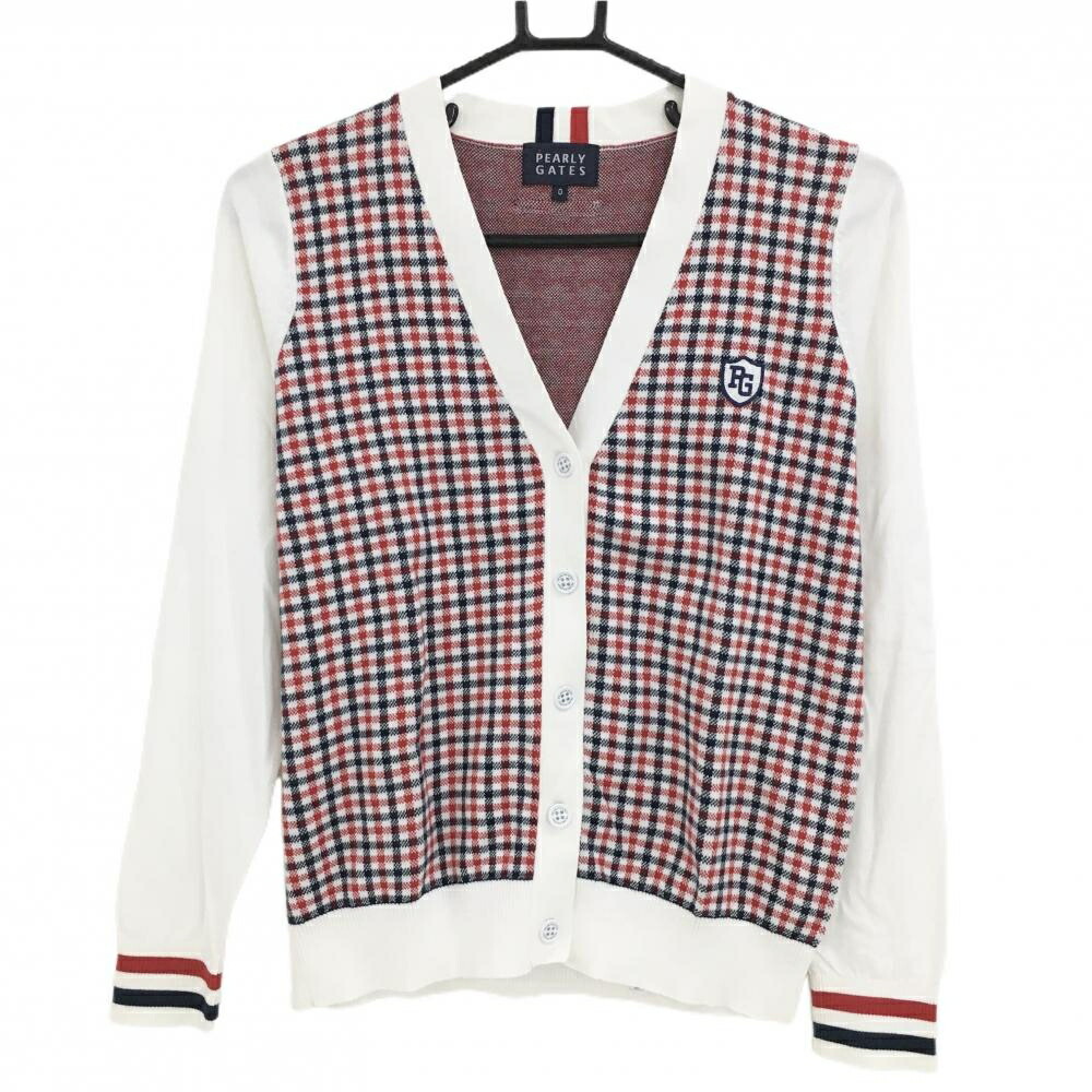 楽天市場】【美品】パーリーゲイツ カーディガン ネイビー×白 ケーブル