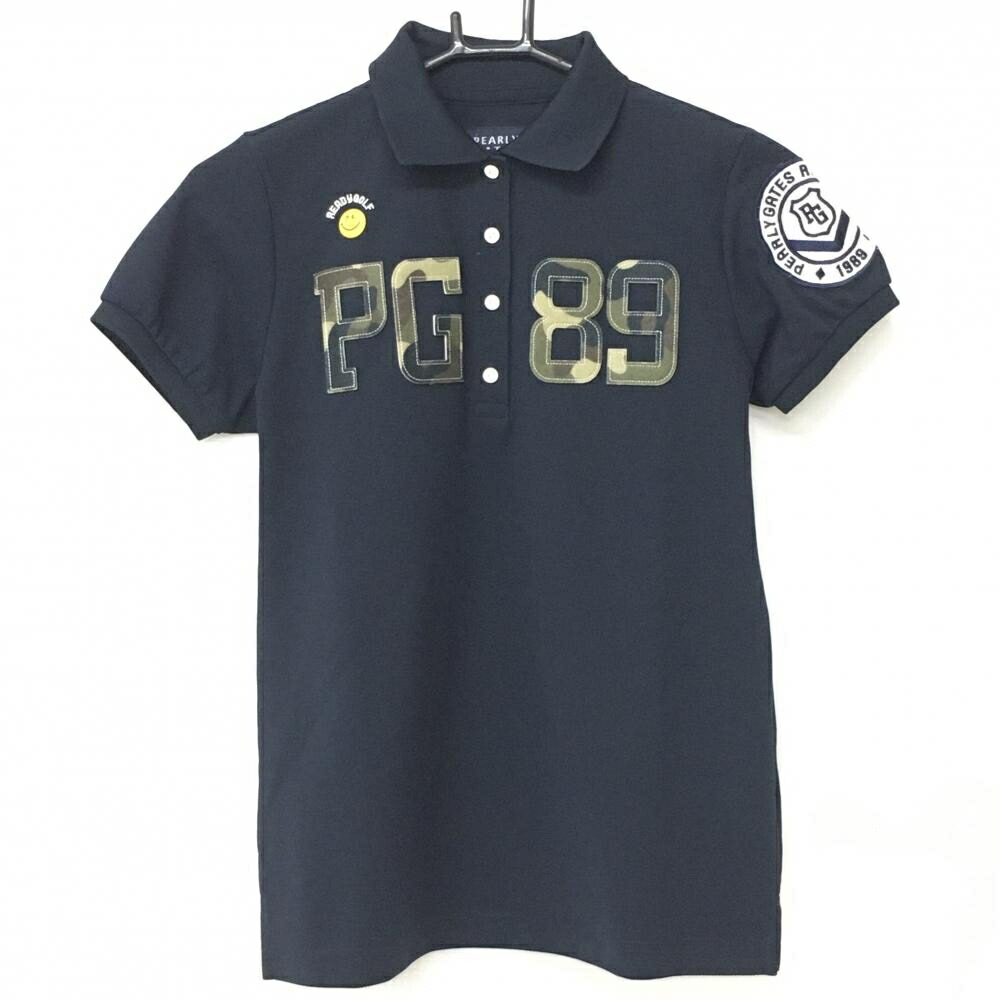 楽天市場】【美品】パーリーゲイツ 半袖ポロシャツ ネイビー×白 ニコ