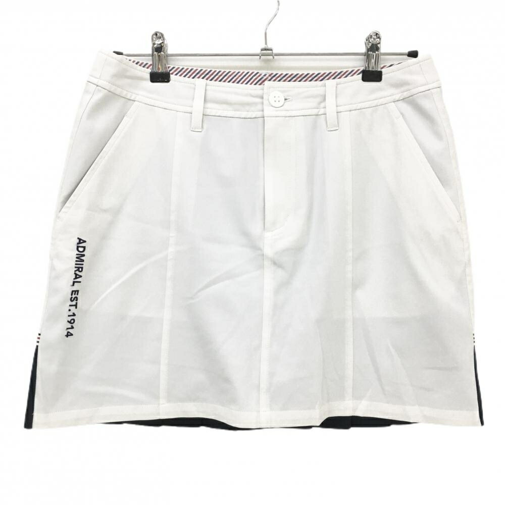 Admiral プリーツスカート LL ホワイト 25SS】WOMEN アシンメトリープリーツスカート ホワイト