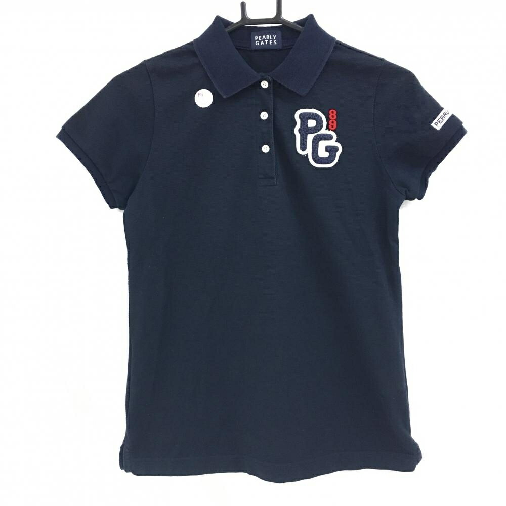 楽天市場】パーリーゲイツ 半袖ポロシャツ ネイビー×白 袖ロゴ 襟裏