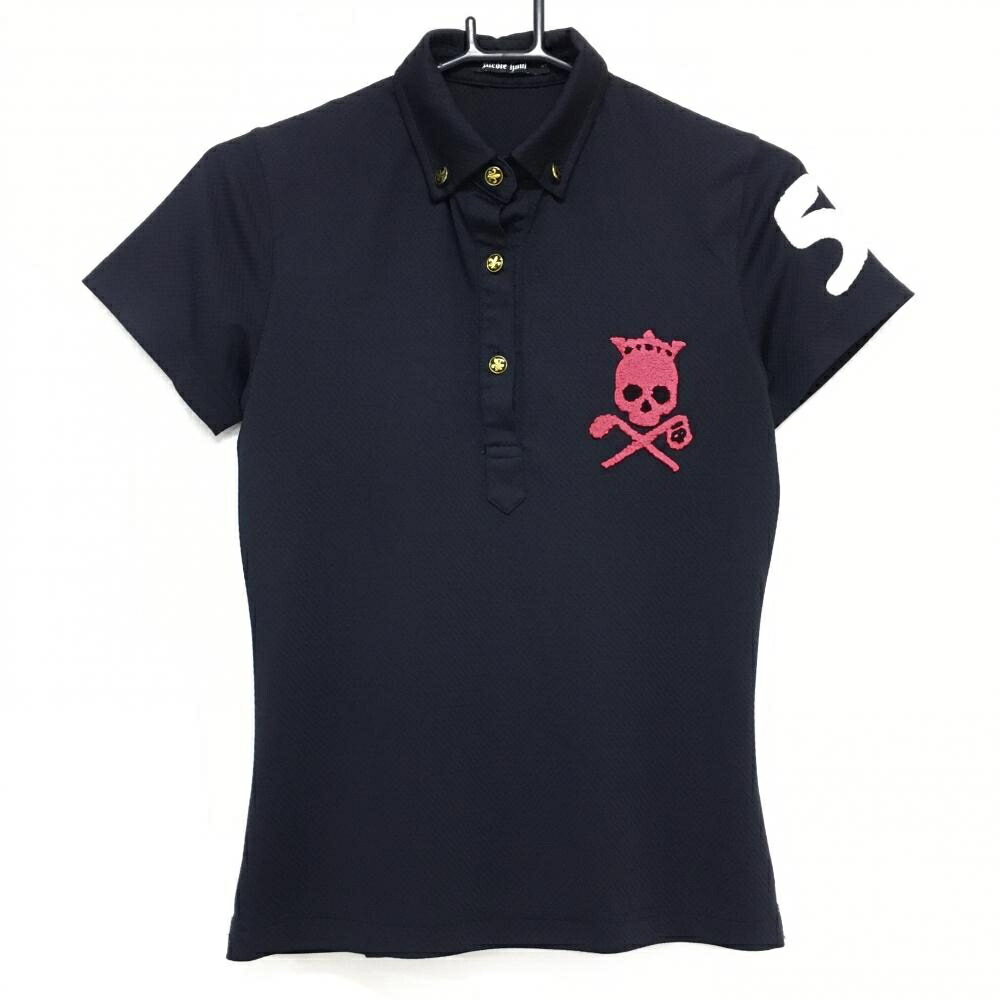 Birdie hunt バーディーハント　ゴルフウェア　ポロシャツ　2XL 新品 BIRDIE HUNT バーディーハント 半袖ポロシャツ 総柄 ブラック系