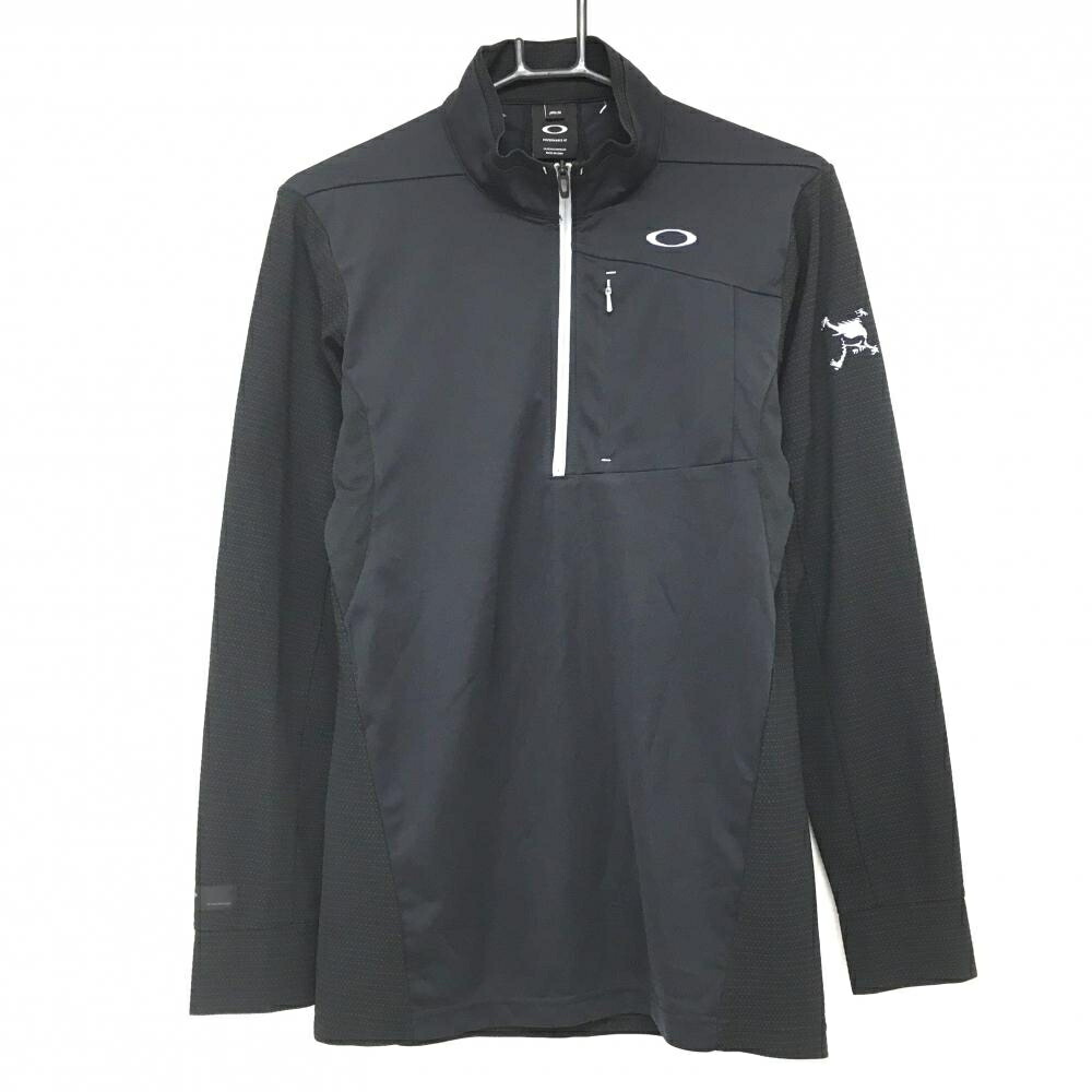 オークリー★美品★ベスト★スカルオークロゴプリント★ダブルジップファスナー付★黒 OAKLEY オークリー FOA402850 SKULL BD FLEECE VEST スカル
