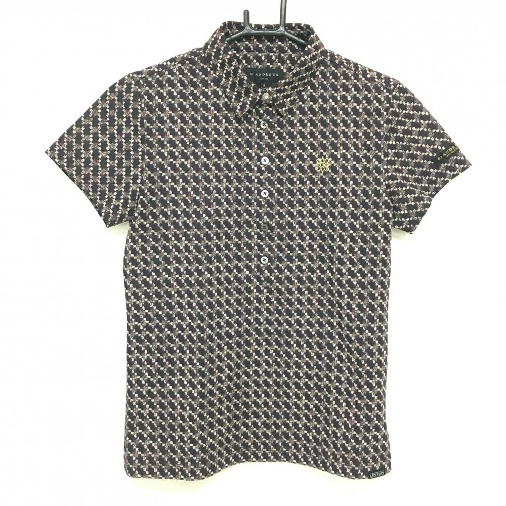 St.Andrews - coco 中古 セントアンドリュース StANDREWS レディース ノースリーブ M 白 ホワイト ポロシャツ フリル  花柄 中古 レディース セントアンドリュース StANDREWS ノースリーブ