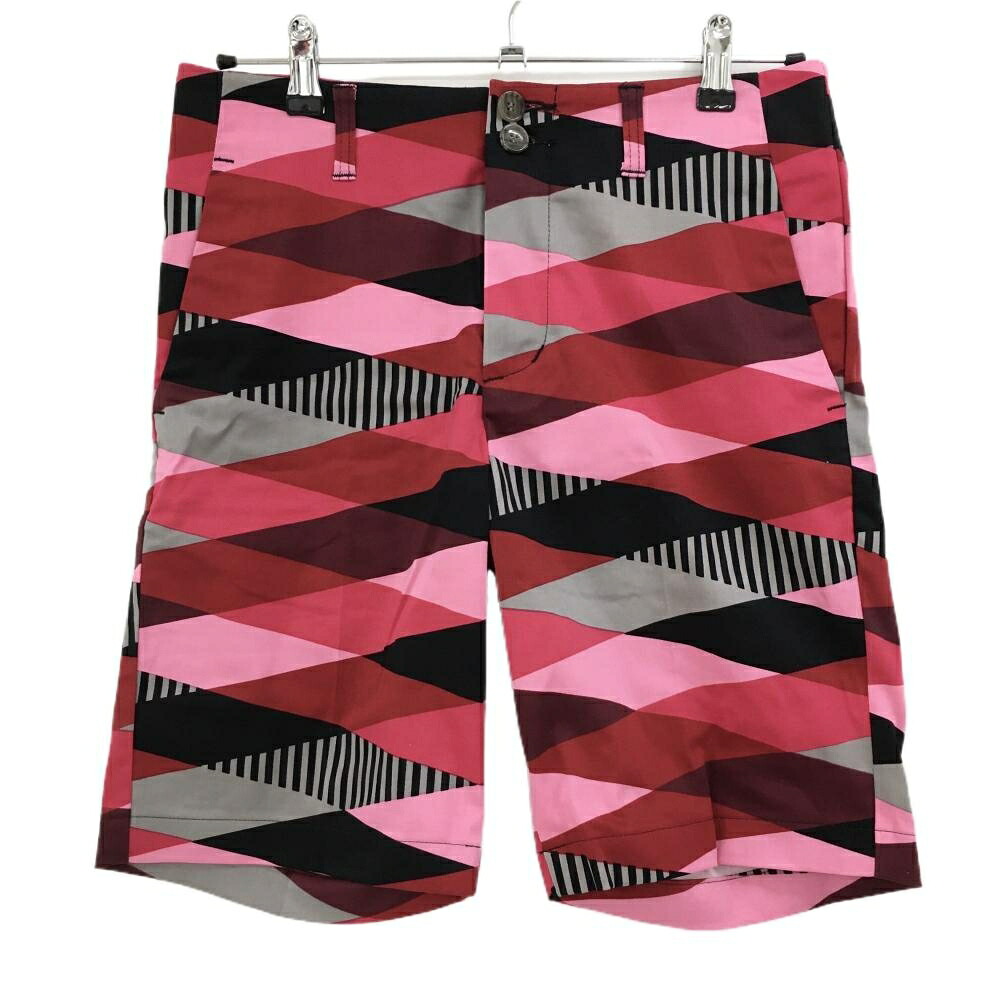 【新品】ラウドマウス ハーフパンツ レッド×ピンク 総柄 フォアシェーズオブレッド メンズ M ゴルフウェア LOUDMOUTH