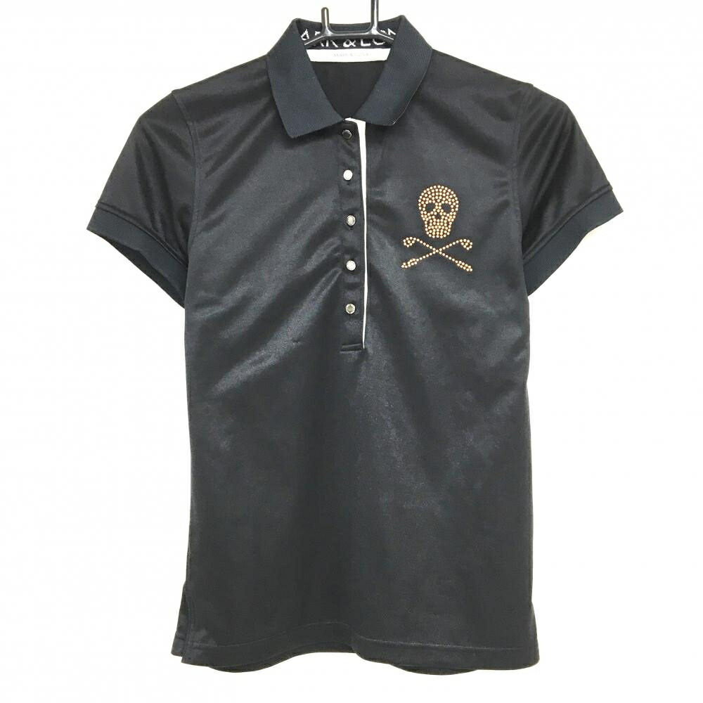 楽天市場】マークアンドロナ 半袖ポロシャツ 黒×白 スカル