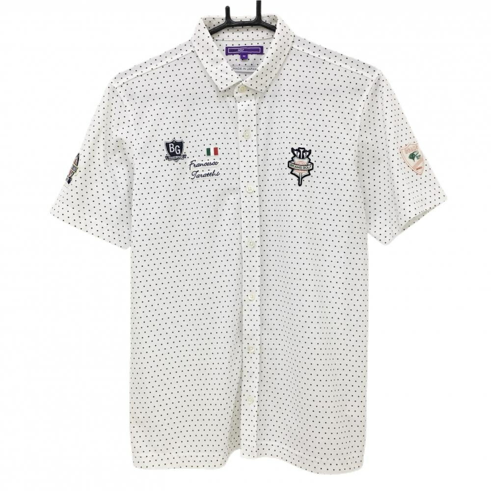 BEAMSGOLF - 【美品】ビームスゴルフ 半袖シャツ 白×黒 ドット メンズ M ゴルフウェア BEAMS GOLF サイズ：L BEAMS GOLF ビームスゴルフ 半袖ポロシャツ ドット柄