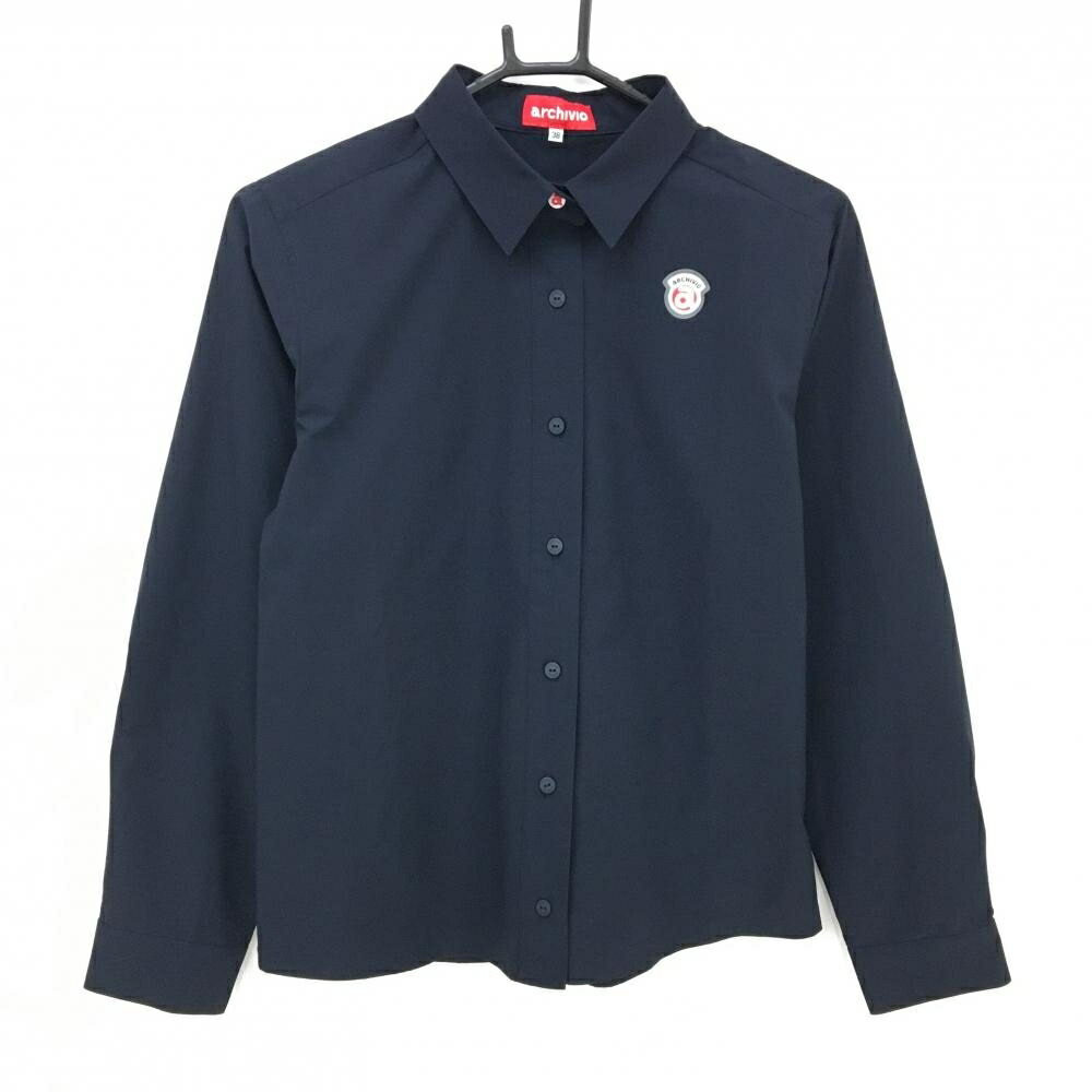 【新品】アルチビオ 長袖シャツ ダークネイビー ストレッチ 撥水 レディース 38(M) ゴルフウェア 2024年モデル archivio