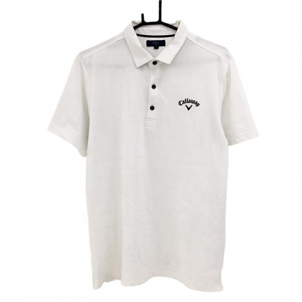 楽天市場】キャロウェイ 半袖ポロシャツ 白×ネイビー ロゴ刺しゅう 袖2