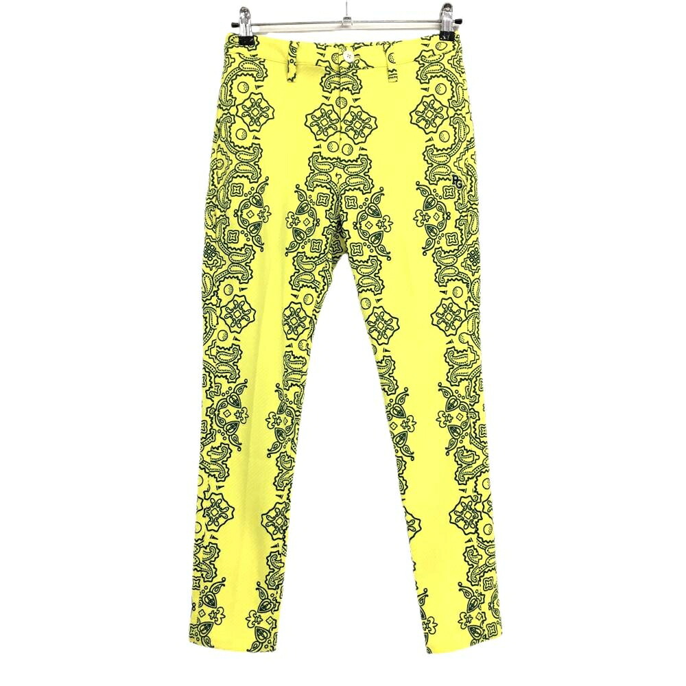 【新品】パーリーゲイツ パンツ イエロー×グリーン 総柄 裏地ニコちゃん レディース 00(XS) ゴルフウェア PEARLY GATES