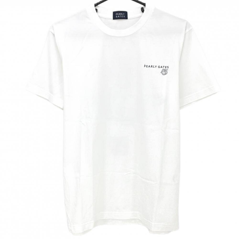 【超美品】パーリーゲイツ Tシャツ 白×ネイビー 35周年 非売品 メンズ F ゴルフウェア PEARLY GATES