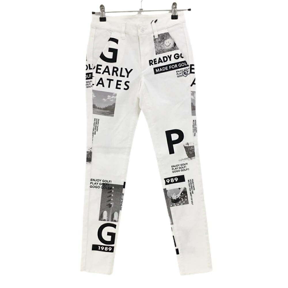 【新品】パーリーゲイツ パンツ 白×黒 コラージュ柄 ロゴ ストレッチ レディース 00(XS) ゴルフウェア PEARLY GATES 7,758円