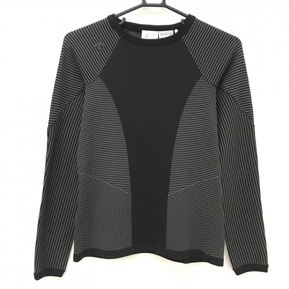 楽天市場】デサントゴルフ ハイネックセーター 黒×グレー 身頃総柄 肩