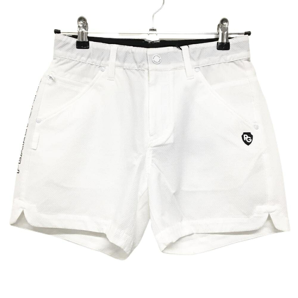 【新品】パーリーゲイツ ショートパンツ 白×ネイビー ダイヤ柄織生地 サイドロゴ レディース 0(S) ゴルフウェア PEARLY GATES|レオナード 店