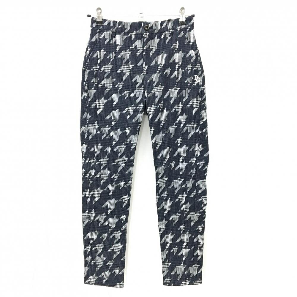 【新品】パーリーゲイツ パンツ 白×黒×ネイビー 千鳥柄 ロゴ刺しゅう レディース 00(XS) ゴルフウェア PEARLY GATES