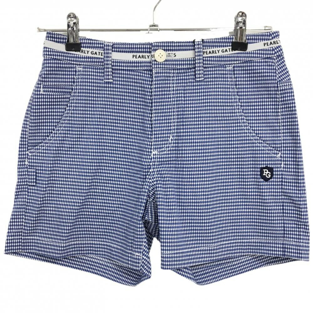 【新品】パーリーゲイツ ショートパンツ 白&times;ブルー 総柄織生地 ウエストロゴライン レディース 0(S) ゴルフウェア PEARLY GATES｜レオナード　店 8,087円