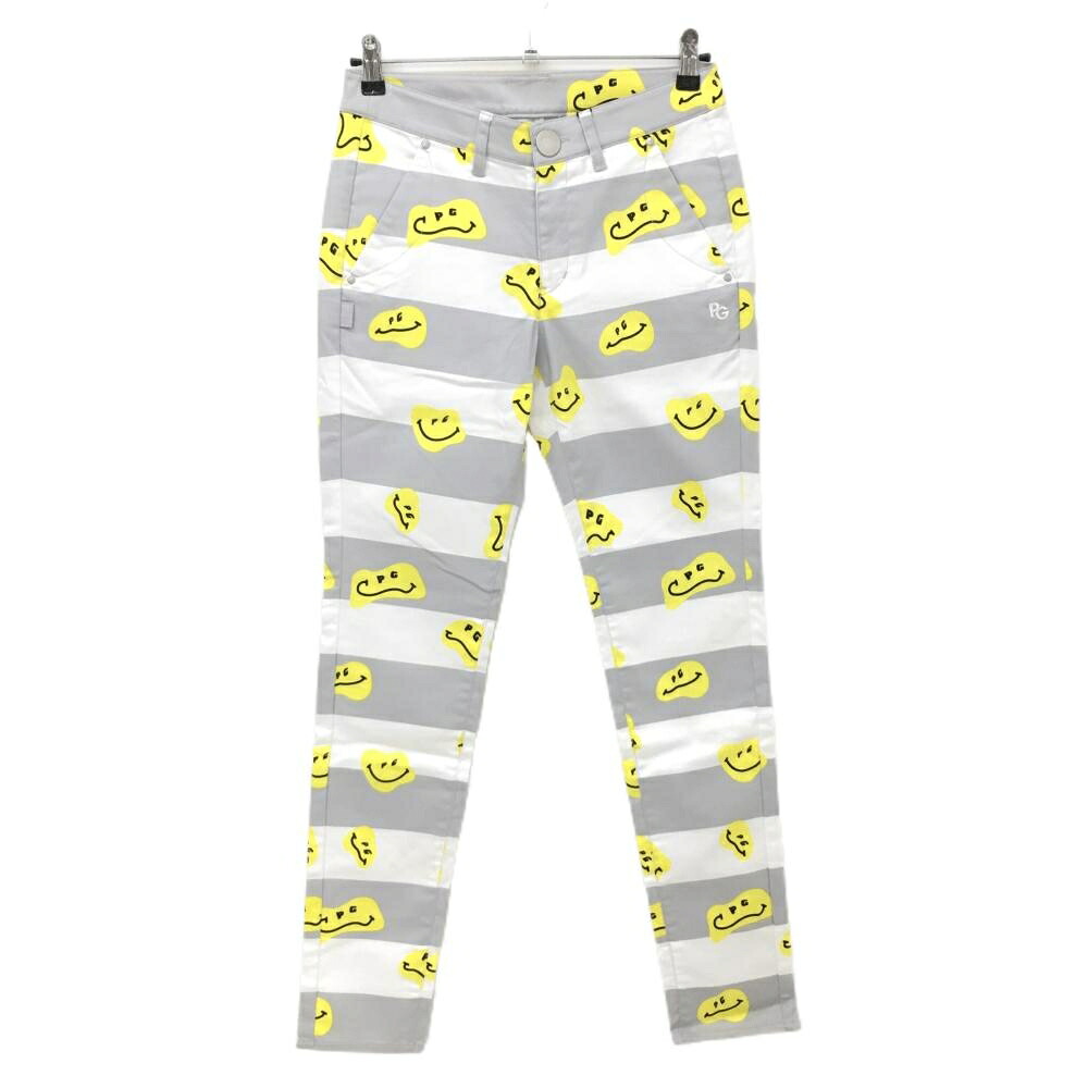 【新品】パーリーゲイツ パンツ 白×グレー×イエロー TOKE NIKO ボーダー ロゴ刺しゅう レディース 1(M) ゴルフウェア PEARLY GATES 7,824円