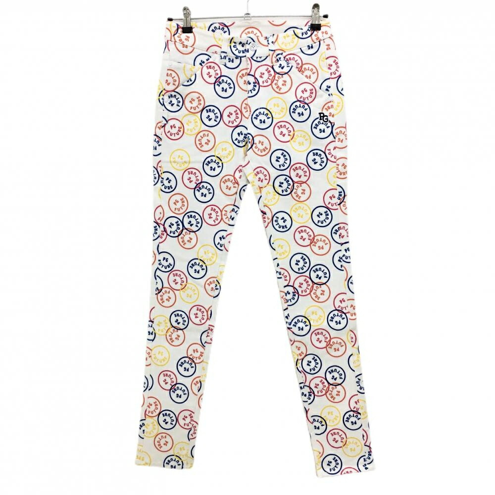 【新品】パーリーゲイツ パンツ 白×マルチカラー FUTUREニコ ストレッチ レディース 0(S) ゴルフウェア PEARLY GATES