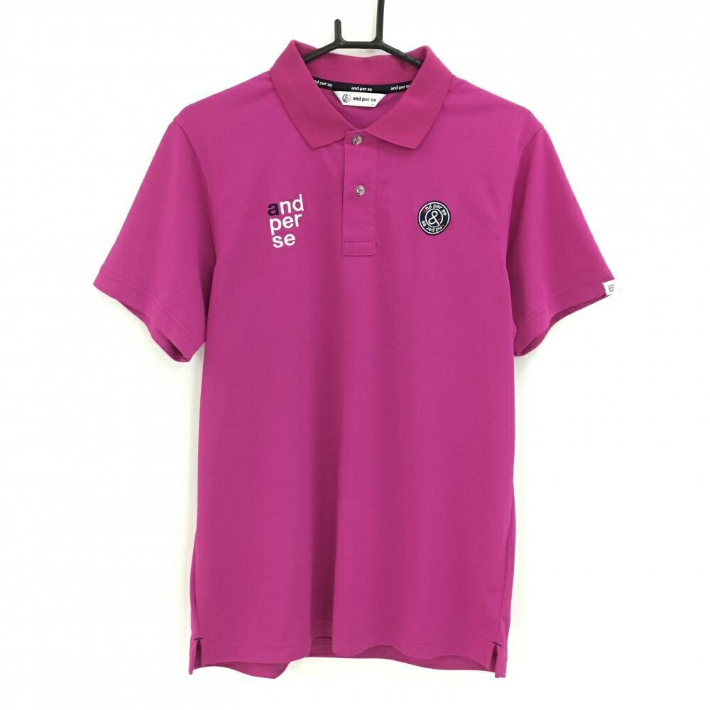 【新品同様】and per se アンパスィ ポロシャツ Ｌ and per se アンパスィ ポロシャツ 半袖 メンズ ゴルフウェア