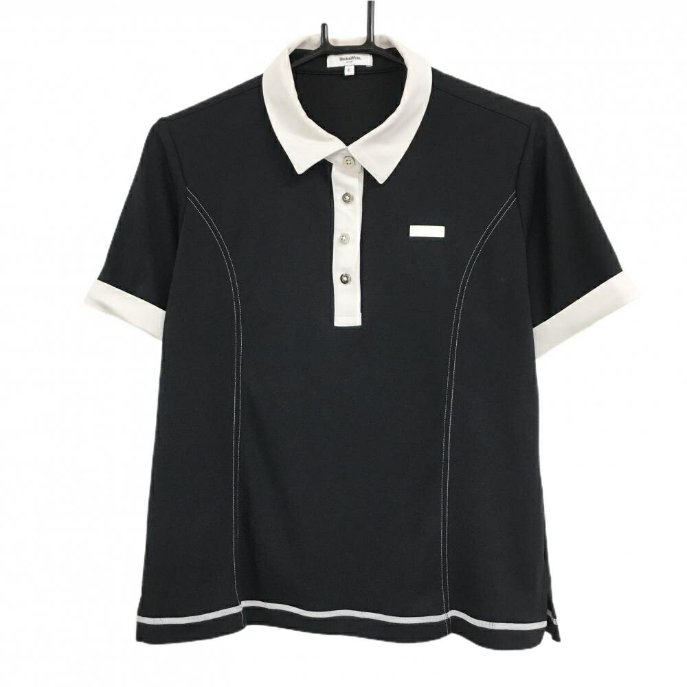 楽天市場】ブラックアンドホワイト 半袖ポロシャツ 白×黒