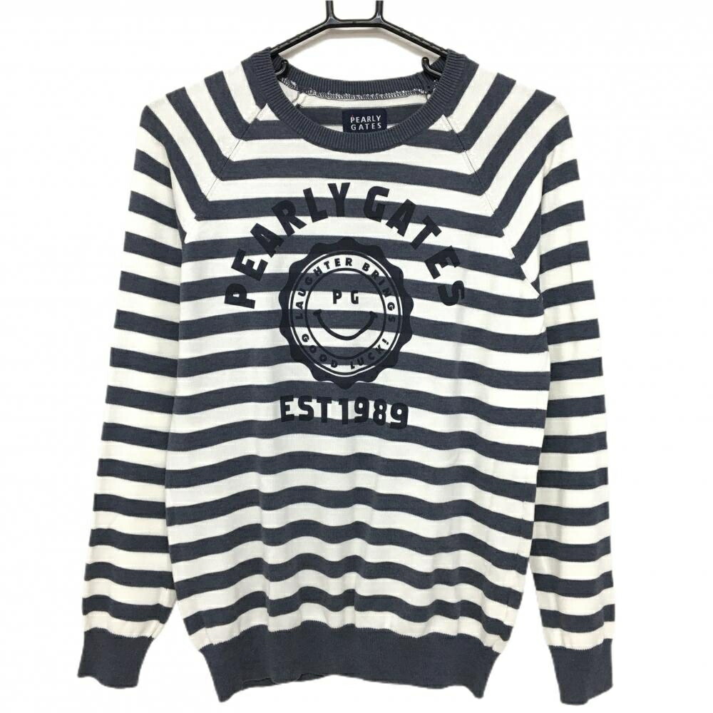 楽天市場】【美品】パーリーゲイツ セーター ネイビー×白 ニコちゃん総