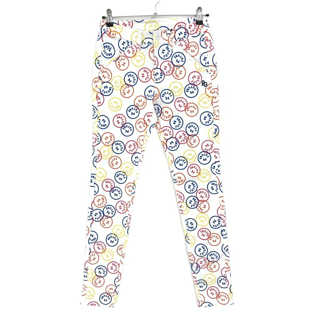 【新品】パーリーゲイツ パンツ 白×マルチカラー FUTUREニコ ストレッチ レディース 0(S) ゴルフウェア PEARLY GATES