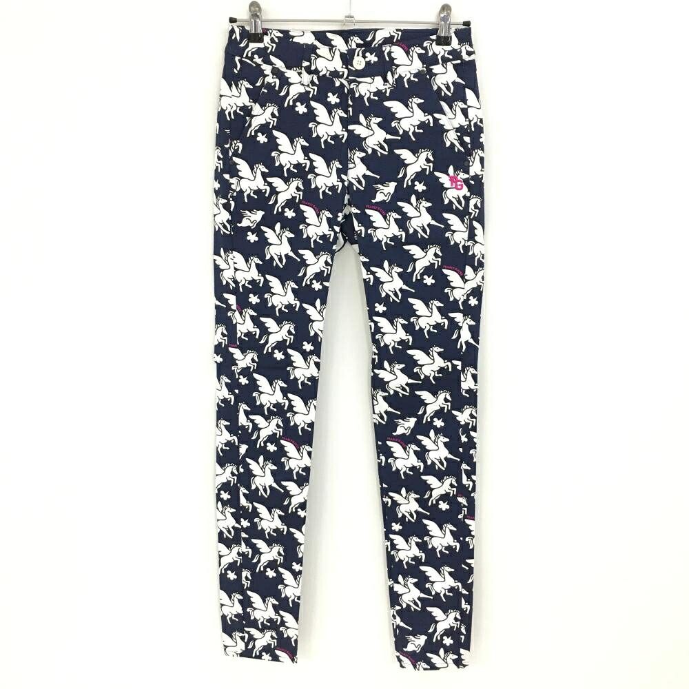【新品】パーリーゲイツ パンツ ネイビー×白 ユニコーン柄 ストレッチ レディース 0(S) ゴルフウェア PEARLY GATES 8,215円