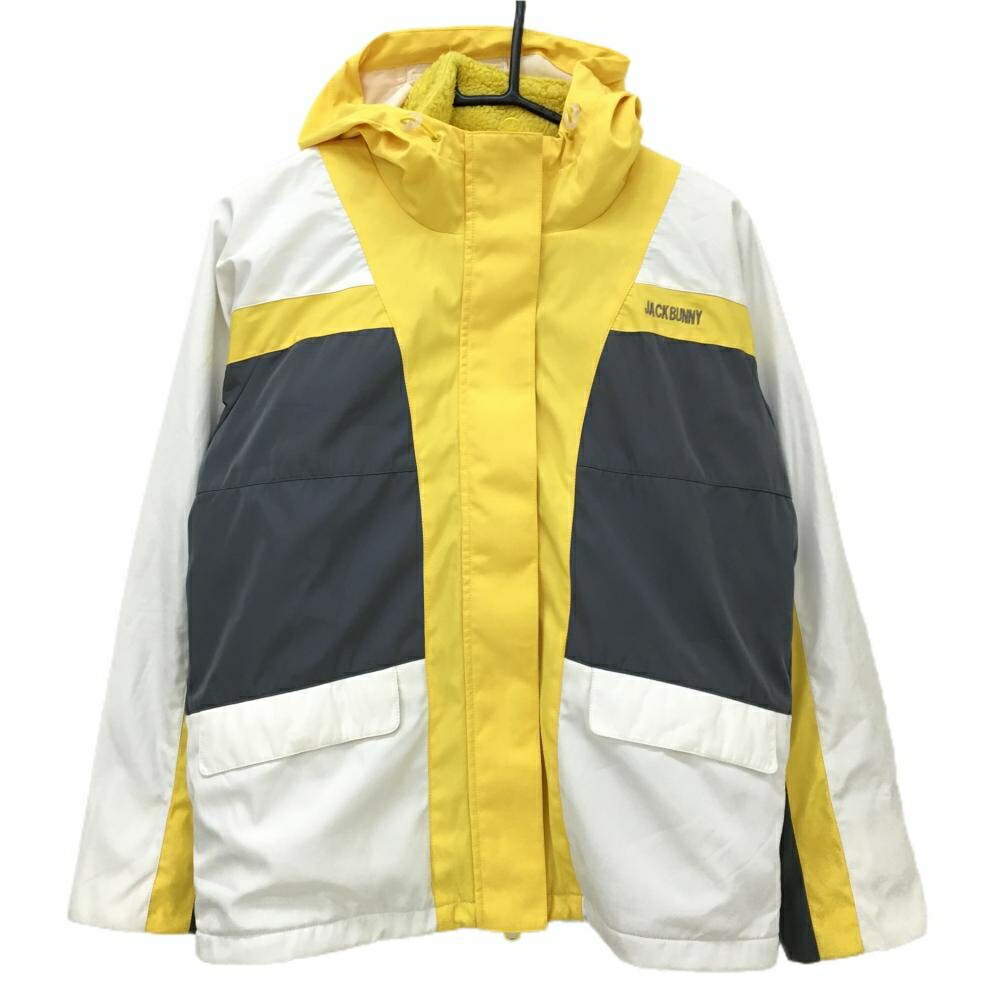 ジャックバニー 3WAYジャケット イエロー×白×グレー ボアベスト取外し可 蓄熱裏地 レディース 1(M) ゴルフウェア Jack Bunny