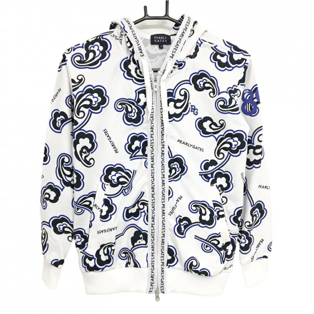 楽天市場】【美品】パーリーゲイツ ジップパーカー 白×ネイビー