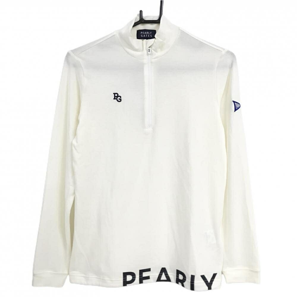 【新品】パーリーゲイツ 長袖ハイネックシャツ アイボリー ハーフジップ 微起毛 レディース 1(M) ゴルフウェア 2023年モデル PEARLY GATES 6,178円
