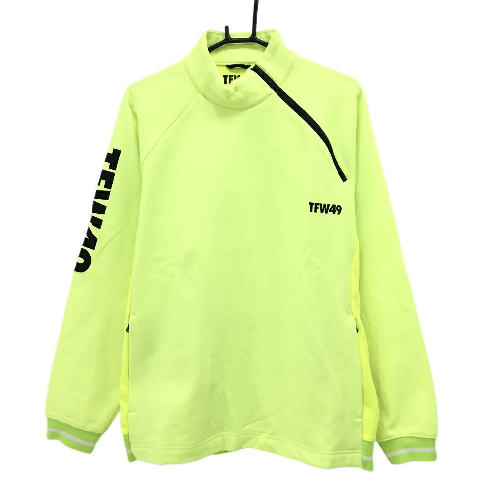 【美品】ティーエフダブリュー ハイネックトレーナー 蛍光イエロー 裏起毛 肩ジップ メンズ XL ゴルフウェア 2023年モデル TFW49|レオナード 店