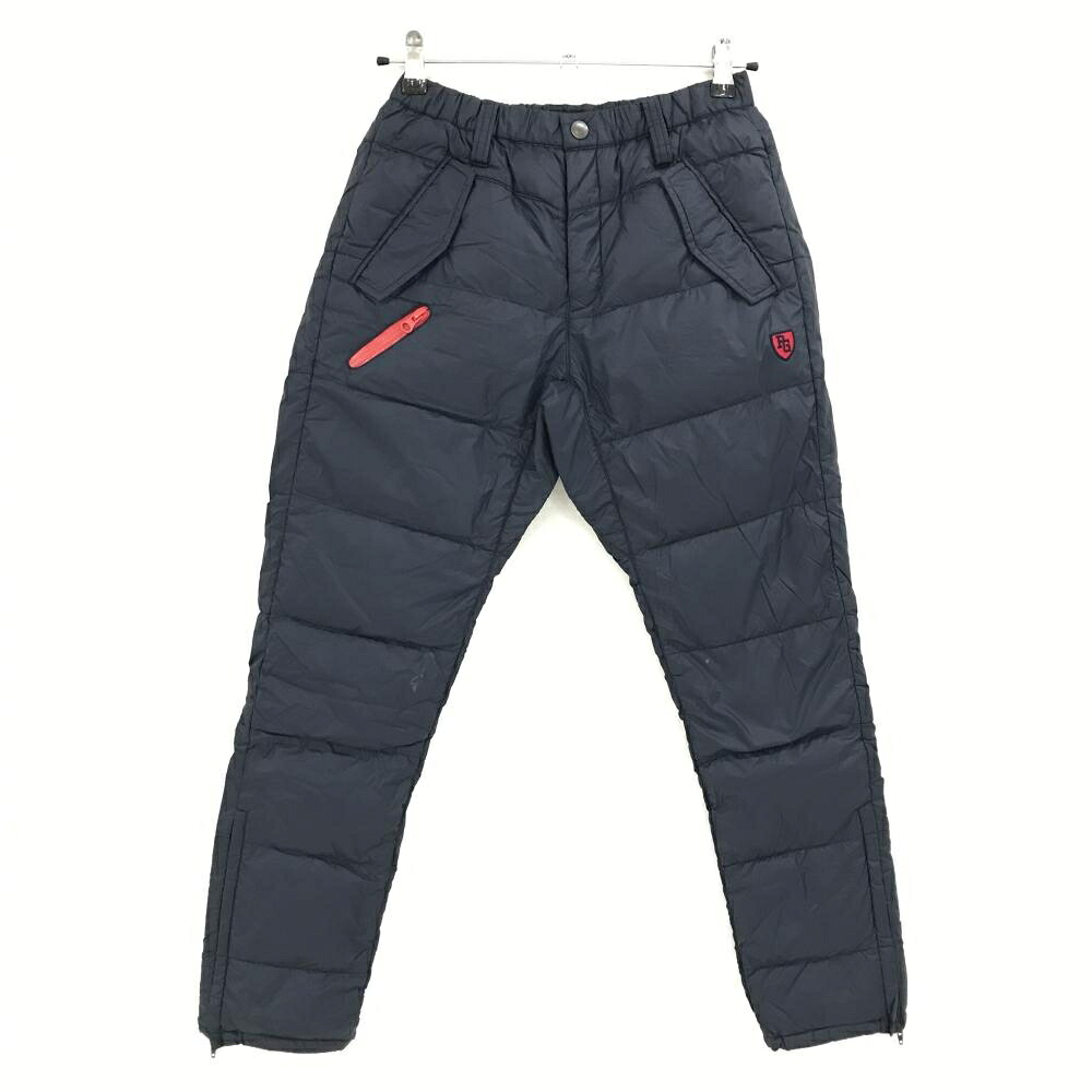 【美品】パーリーゲイツ ダウンパンツ ネイビー×レッド ウエストゴム 裾サイドジップ レディース 00(XS) ゴルフウェア PEARLY GATES