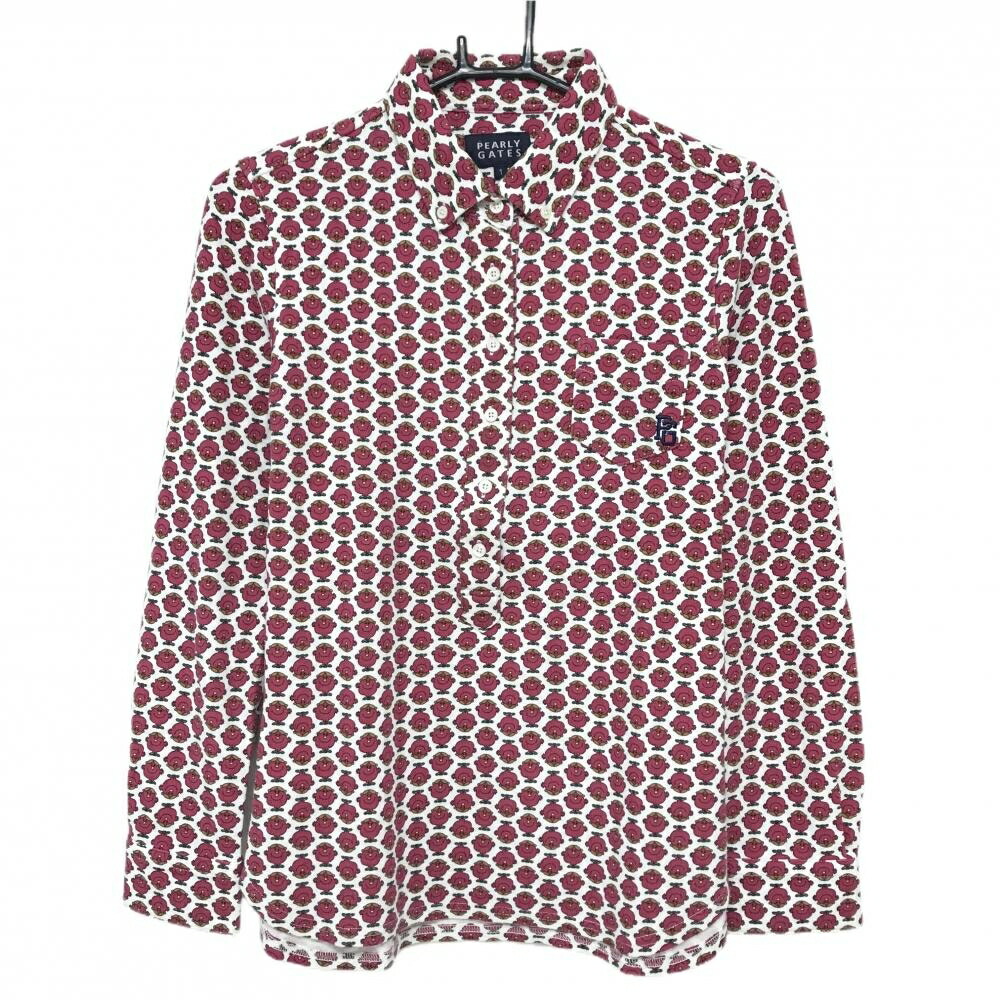 【超美品】パーリーゲイツ 長袖シャツ 白×ボルドー MR.MEN LITTLE MISS レディース 1(M) ゴルフウェア PEARLY GATES 4,722円
