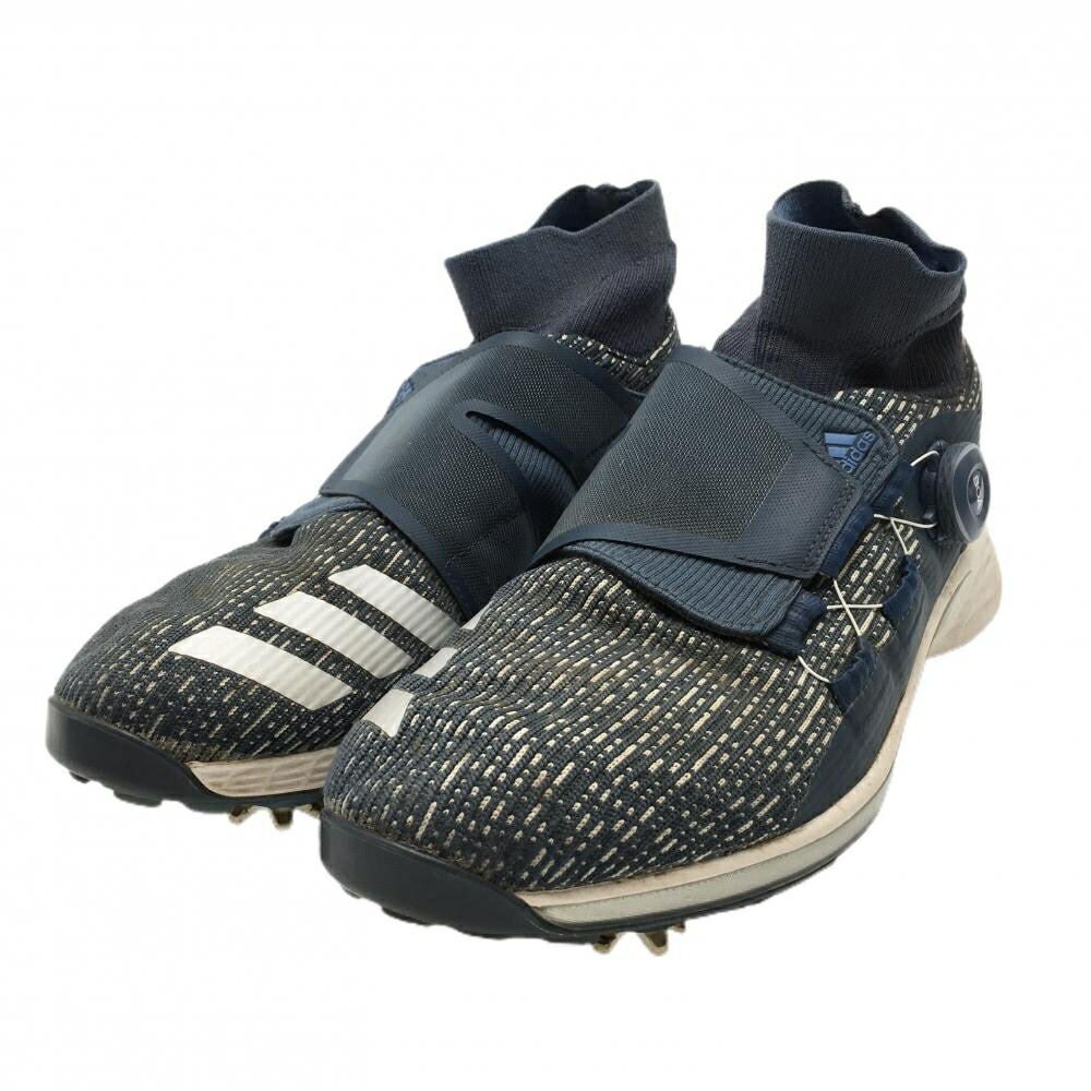 アディダス ゴルフシューズ ネイビー×シルバー H68593 ZG21 BOA ダイヤル式 メンズ 26.0 ゴルフウェア adidas