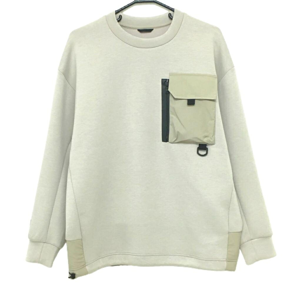 【超美品】TFW49 トレーナー グレージュ 胸ポケット ダンボール生地 ストレッチ メンズ M ゴルフウェア TFW49｜レオナード　店