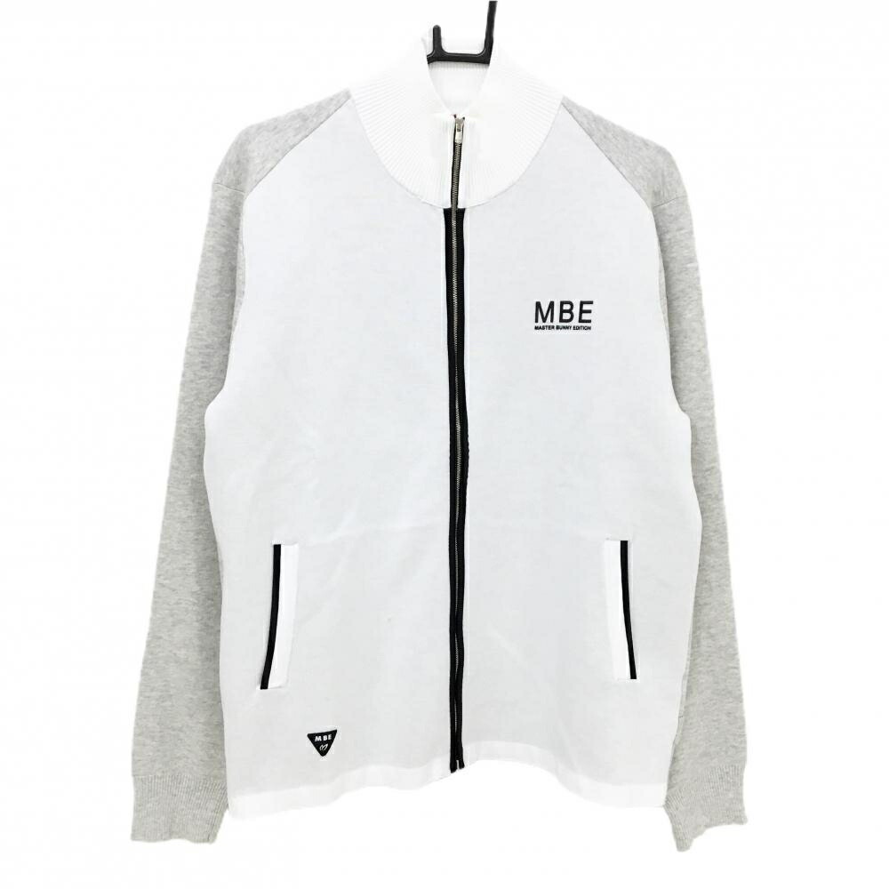楽天市場】【美品】マスターバニー ニットジャケット 白 ロゴ刺しゅう
