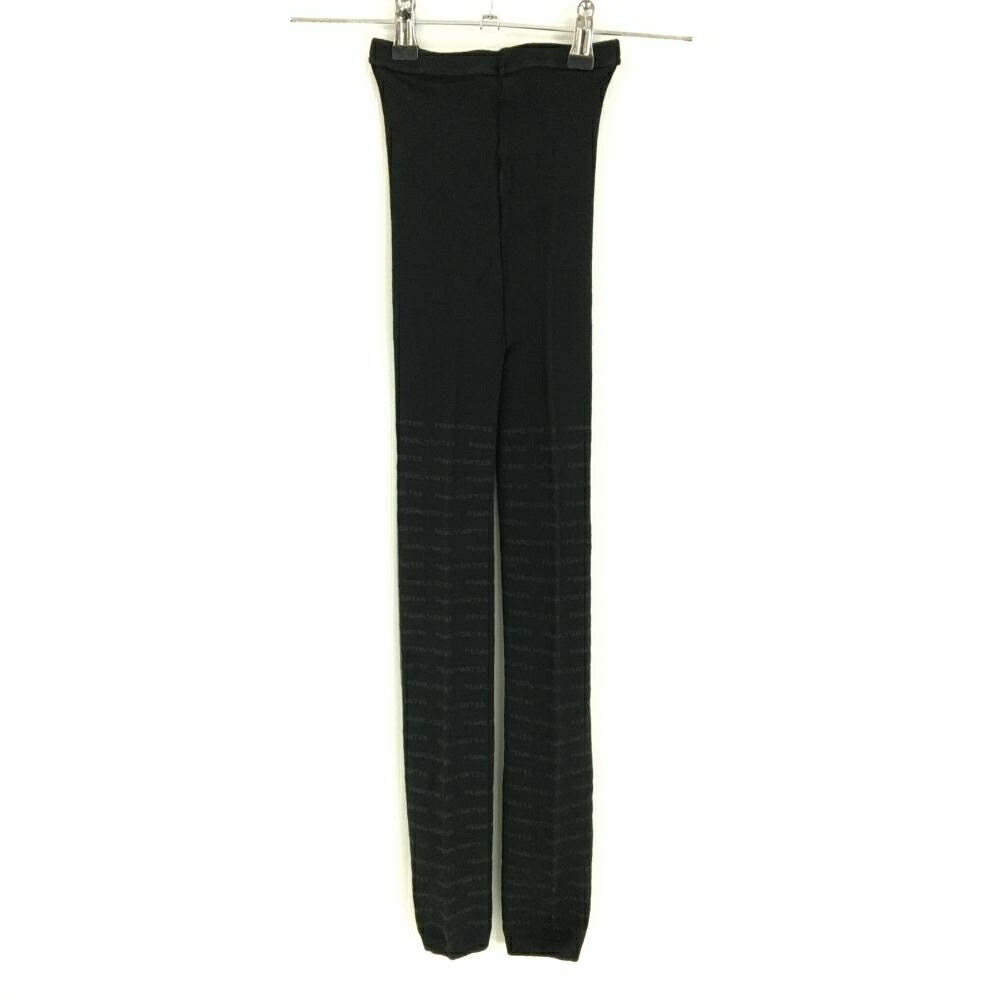 【新品】パーリーゲイツ レギンス 黒×グレー ロゴ総柄 スパッツ レディース FR ゴルフウェア PEARLY GATES