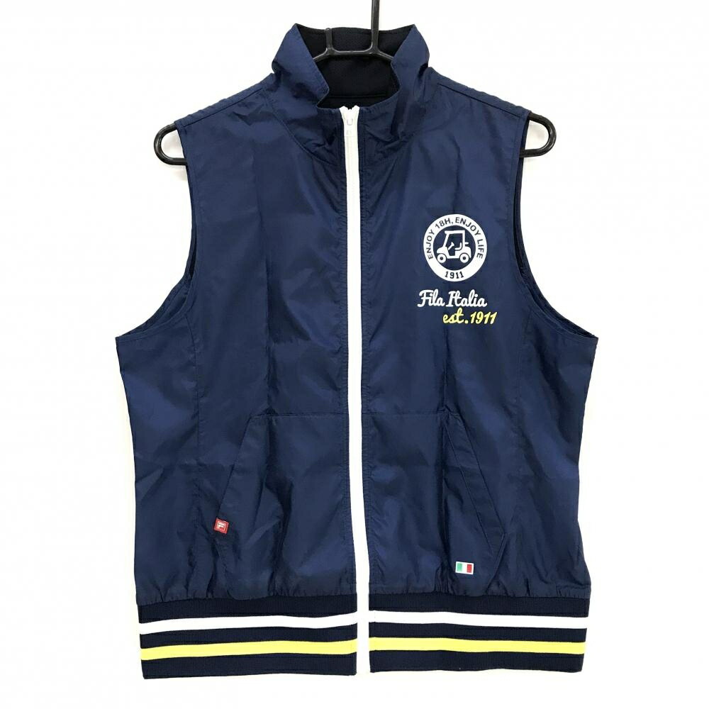 楽天市場】フィラゴルフ フード付中綿ベスト ネイビー フード裏起毛