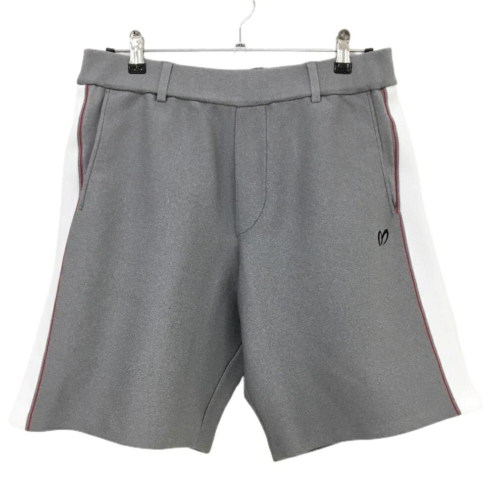 【超美品】マスターバニー ニットハーフパンツ グレー×白 サイドライン メンズ 5(L) ゴルフウェア 2024年モデル MASTER BUNNY EDITION