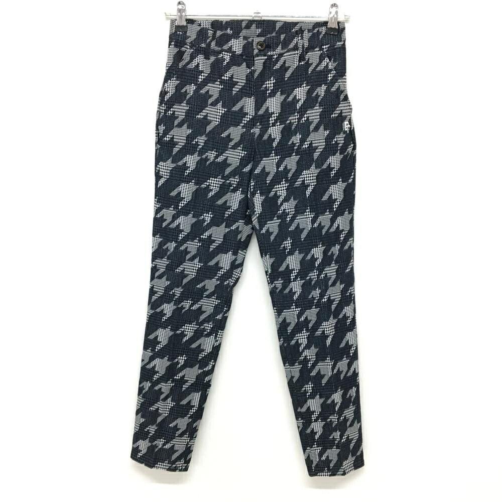 【新品】パーリーゲイツ パンツ 黒×ダークネイビー 千鳥格子 ストレッチ レディース 00(XS) ゴルフウェア PEARLY GATES|レオナード 店