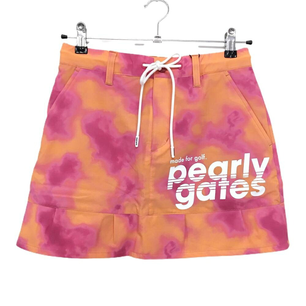【新品】パーリーゲイツ スカート オレンジ×ピンク 総柄 フロントプリント moveFit レディース 0(S) ゴルフウェア PEARLY GATES|レオナード 店