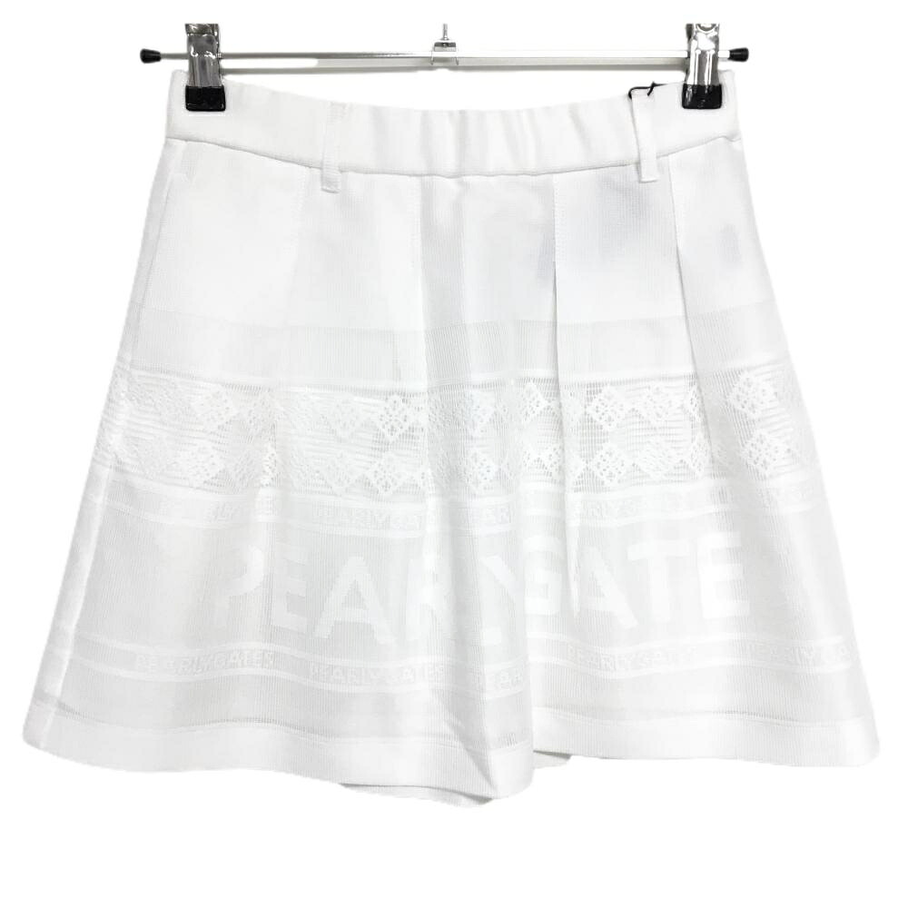 【新品】パーリーゲイツ スカート 白 表地レース 裏地付き ビッグロゴ レディース 0(S) ゴルフウェア PEARLY GATES|レオナード 店