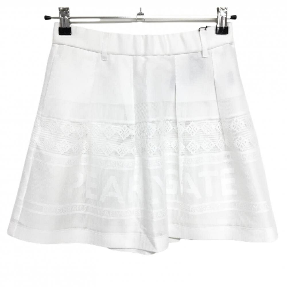 【新品】パーリーゲイツ スカート 白 表地レース 裏地付き ビッグロゴ レディース 0(S) ゴルフウェア PEARLY GATES|レオナード 店