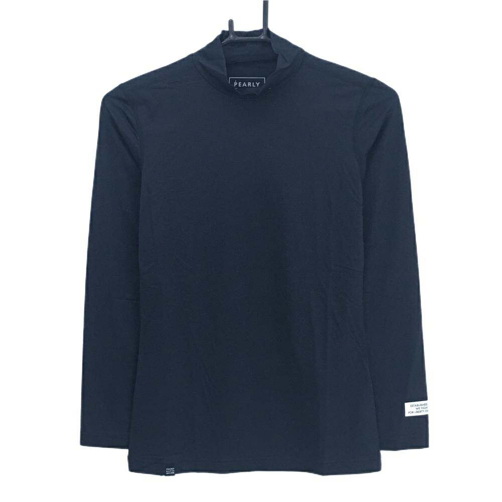 【新品】パーリーゲイツ ハイネックインナーシャツ ネイビー ロゴ白 メッシュ風生地 レディース 0(S) ゴルフウェア PEARLY GATES