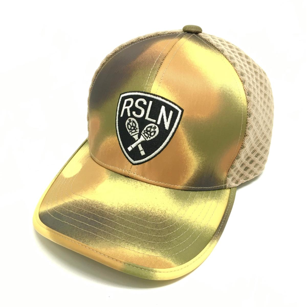 【美品】ラッセルノ メッシュキャップ ブラウン×イエロー系 ルチャマスク F ゴルフウェア RUSSELUNO