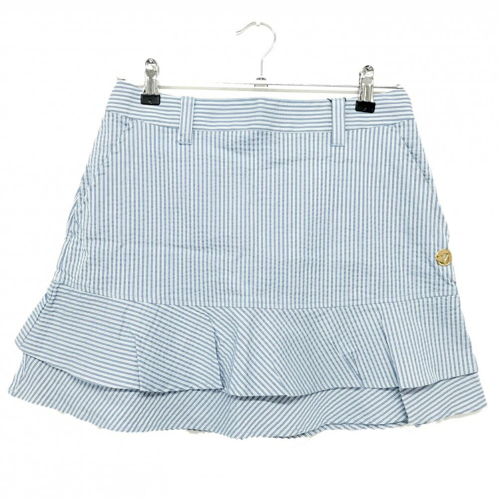 【新品】サマンサタバサNo.7 スカート ライトブルー×白 ストライプ レディース 38(M) ゴルフウェア Samantha Thavasa