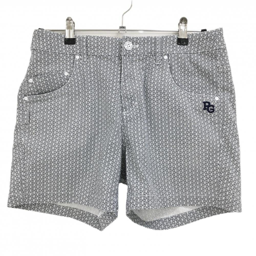 【美品】パーリーゲイツ ショートパンツ ネイビー×白 ニコちゃん総柄 スマイル レディース 1(M) ゴルフウェア PEARLY GATES