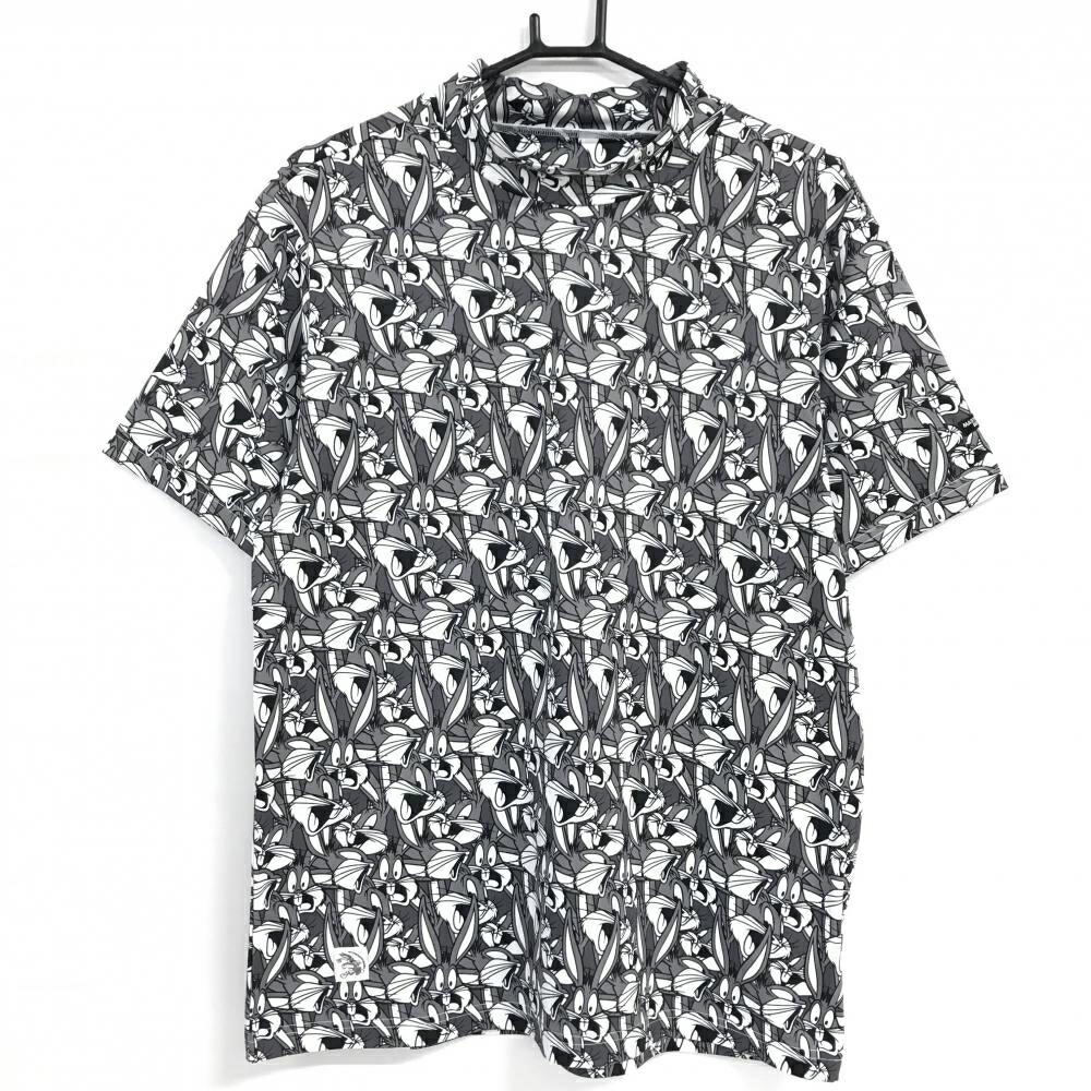 【美品】マスターバニー×LOONEYTUNES 半袖ハイネックシャツ グレー×白 メンズ 5(L) ゴルフウェア 2023年モデル MASTER BUNNY EDITION 8,470円
