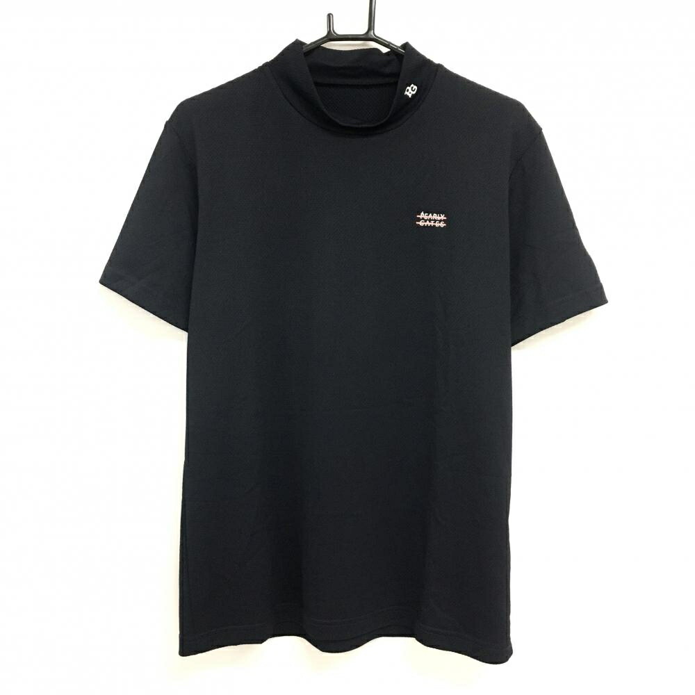【超美品】パーリーゲイツ 半袖ハイネックシャツ ネイビー×ピンク ボールくん メンズ 5(L) ゴルフウェア 2024年モデル PEARLY GATES