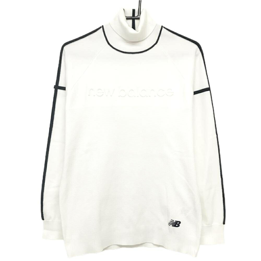 【超美品】ニューバランスゴルフ タートルネックセーター 白×ダークネイビー メンズ 4(M) ゴルフウェア New Balance 6,728円